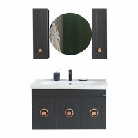 Set mobilier baie suspendat Dora 3 piese antracit 100 cm - 1