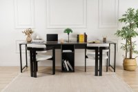 Birou de studiu, Hanah Home, pal melaminat, antracit si negru, 240x60x74 cm - 4