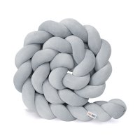 Protectie de pat impletita, MiniMini, Velvet Magic, Gri, 200 cm - 2