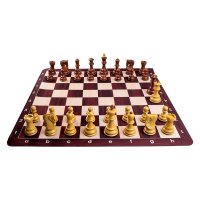 Combo set Zagreb: Set Piese sah Zagreb cu aspect de lemn  Tabla  Mousepad Imitatie lemn - 1