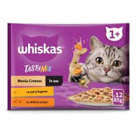WHISKAS Tasty Mix Creamy Creations, hrana umeda pentru pisici cu pui si legume, miel si curcan, in sos, 12 x 85 g - 2