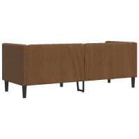 Canapea Chesterfield maro cu 3 locuri, tapiterie din piele intoarsa ecologica - 6