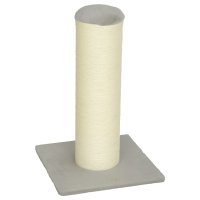 PawHut Stâlp de zgârietură pentru pisici 75,5 cm cu bază stabilă si sfoară din sisal natural, gri deschis - 1