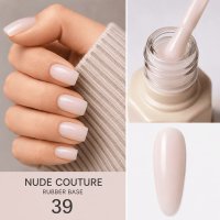 Everin Rubber Base Nude Couture 39 - Bază Roz Lăptos Fără HEMA și TPO - 1