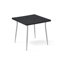 Masa de gradina CARMEN, model ratan, negru, 80x80 cm - 1