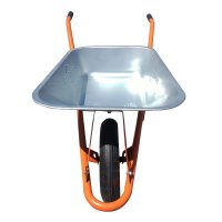 Roaba pentru constructii si gradina Hardmix 85L  cadru portocaliu  roata pneumatica - 2