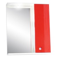 Oglinda baie Selena cu dulap si decupaj pentru spot, 55x67 cm, rosie - 1