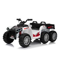 ATV electric pentru copii 2-6 ani, Kinderauto FarmQuad 6x6, 180W, 12V 14AH, roti EVA, premium, alb - 1