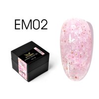 Everin Marble Color Gel EM02 – Gel color cu efect marmorat roz pastel și reflexii perlate (5g) - 1