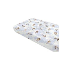 Cearceaf cu elastic Qmini, 160x80 cm, Bumbac Oeko Tex Standard 100, Model Sky Adventure - 1
