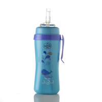 Cana Minut anticurgere cu pai de silicon si clips de prindere 360 ml 6+ bleu - 2
