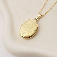 Medalion Oval cu Fotografii - Eternal Tree Mini - Argint 925 cu Placaj de Aur Galben 18K - 1