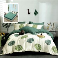Lenjerie de pat din finet, 6 piese, cu husa pentru saltele de 160x200 si 180x200 cm (hf6p311) - 1