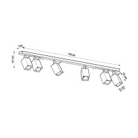 Lustra Sollux Lighting Merida Negru 118x6x16 cm - 4