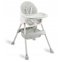 Scaun de masa 3in1 transformabil in scaunel clasic, cu cos de depozitare, baza antiderapanta, masuta reglabila, suport picioare si husa detasabila Ricokids Milo Gri - 7