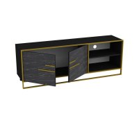 Comoda TV Polka Negru - Design Modern si Functionalitate - 4