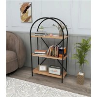 Etajera Homs cu 3 polite, nuc si metal, 100 x 52 x 25 cm - 1