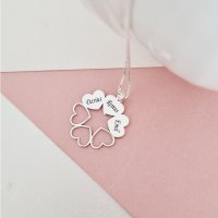 Lantisor personalizat - O stea intre inimi - Gravura 3 nume - Argint 925 - 1