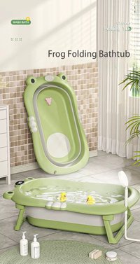 Set Cadita pliabila pentru bebelusi Little Mom green, cu termometru digital, dop de scurgere, dimensiune 80 x 52 x 23 cm si Suport anatomic inclus - 3