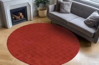 Covor Rotund Diamond Cut Rosu 120 cm - Eleganta si Confort - 3