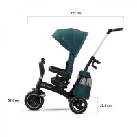 Tricicleta pentru copii Kinderkraft Easytwist Midnight Green cu scaun reversibil, pozitie de somn, cauciucuri PU, protectie UV de la varsta de 9 luni - 1