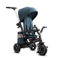 Tricicleta pentru copii Kinderkraft Easytwist Midnight Green cu scaun reversibil, pozitie de somn, cauciucuri PU, protectie UV de la varsta de 9 luni - 2