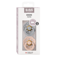 Set de 2 suzete BIBS Boheme CloudBlush, din latex, cu tetina rotunda, 0 luni+ - 1