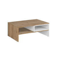 Masuta de cafea VIGO, cu raft, alb + stejar wotan, 90x60x35,5 cm - 1