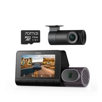 Set premium 2 camere 70mai Dash Cam 4K T800 cu 3 obiective (fata 4K, interior 1080P) + spate RC41 4K, GPS, HDR, ADAS - 1
