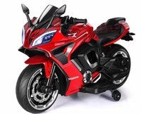 Motocicleta electrica copii Kinderauto R9, putere 150W, 24V, roti moi, scaun tapitat, rosie - 1