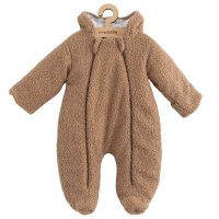 Salopeta de iarna New Baby Teddy pentru bebelusi, Marime 62, cu gluga si urechi - 1