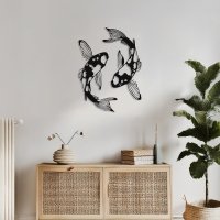 Set 2 Piese Decoratiune Metalica Konda, Negru, 0.2x17x32 cm - 2