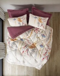 Set Lenjerie si Cuvertura Matlasata Flos Bordo (Bumbac 100%) - 1