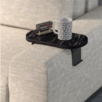 Măsuță laterală Verla Homs, negru marmorat, ajustabilă, model 25041 - 1