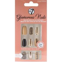 Set 24 unghii false W7 Glamorous Nails Jingle Jungle cu adeziv inclus - 1