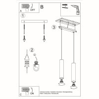 Lustra Suspendata Sollux Lighting Lagos Alb 30x6x90 cm - 5