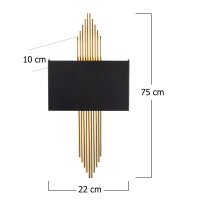 Aplica 612 Negru 75x10x22 cm - 3