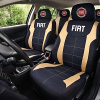 Huse Scaune Universale pentru Fiat – Design Negru/Crem - 1