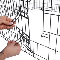 Tarc animale companie fier configurabil usa acces xxl, 120x120x60 cm, pliabil, negru - 3