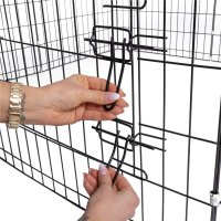 Tarc animale companie fier configurabil usa acces xxl, 120x120x60 cm, pliabil, negru - 11