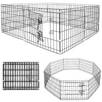 Tarc animale companie fier configurabil usa acces xxl, 120x120x60 cm, pliabil, negru - 13