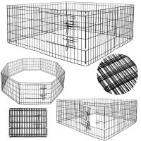 Tarc animale companie fier configurabil usa acces xxl, 120x120x60 cm, pliabil, negru - 8