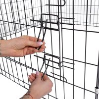 Tarc animale companie fier configurabil usa acces xxl, 120x120x60 cm, pliabil, negru - 4