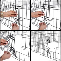 Tarc animale companie fier configurabil usa acces xxl, 120x120x60 cm, pliabil, negru - 12