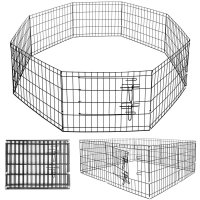 Tarc animale companie fier configurabil usa acces xxl, 120x120x60 cm, pliabil, negru - 9
