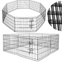 Tarc animale companie fier configurabil usa acces xxl, 120x120x60 cm, pliabil, negru - 10