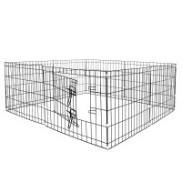 Tarc animale companie fier configurabil usa acces xxl, 120x120x60 cm, pliabil, negru - 2