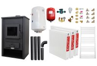 Sistem de incalzire si apa calda pentru 2 camere - Termosemineu Fornello PADOVA E, 19.4 kW, boiler 80l, kit complet - 1