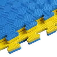 Covoras tip puzzle xxl, spuma eva, 100x100 cm, grosime 2 cm, antiderapant, galbenalbastru - 2