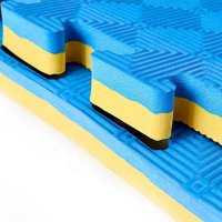 Covoras tip puzzle xxl, spuma eva, 100x100 cm, grosime 2 cm, antiderapant, galbenalbastru - 3